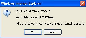 Registration on IRCTC